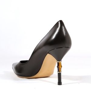 Gucci Black Pumps Bamboo Heel Detail